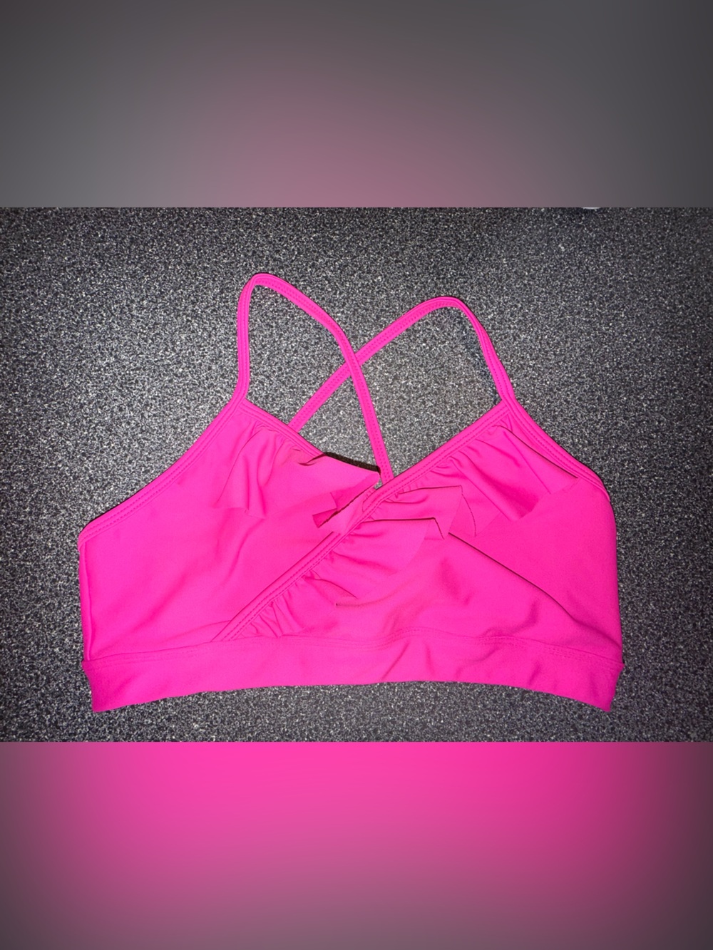 Oh La La Hot Pink Crisscross Dance Bralette Size Child XL